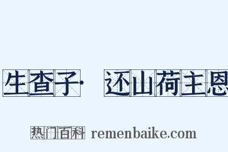 生查子·还山荷主恩是什么意思的图片